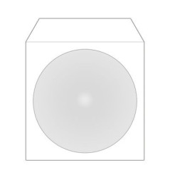 Papierhüllen für CD DVD BD mit Fenster und Klebelasche, Pack 100